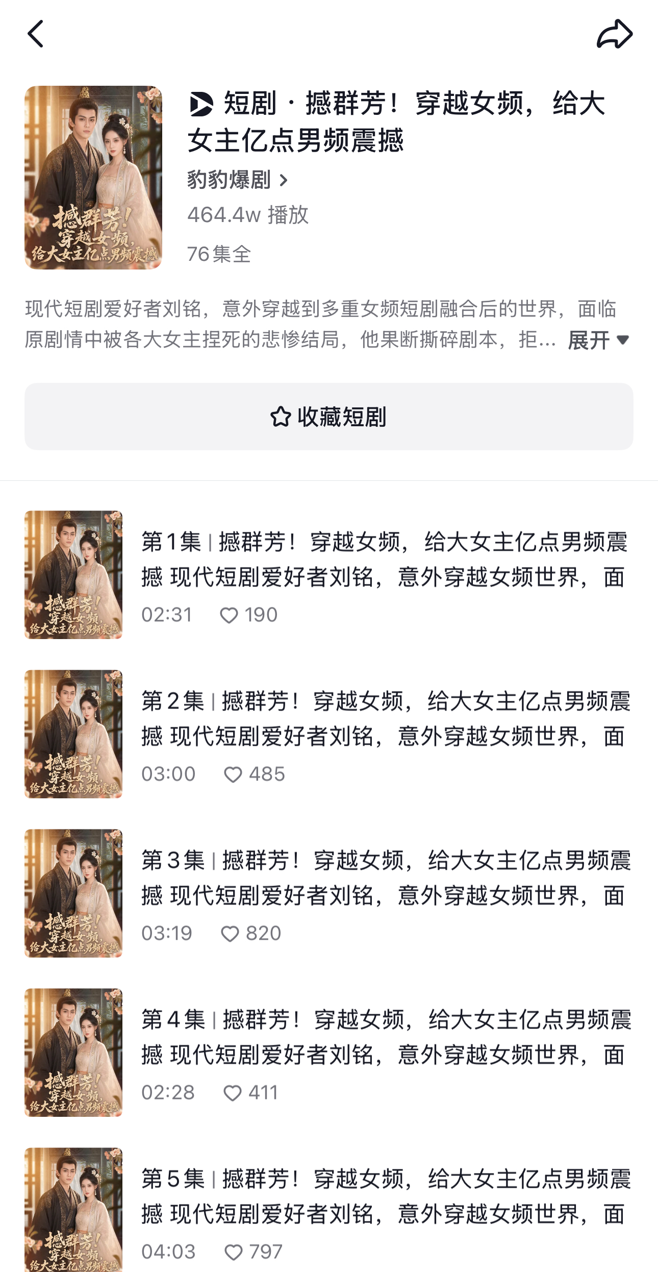 项目最新播放数据截图